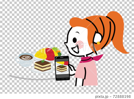スマホで写真を撮る女性 72888198