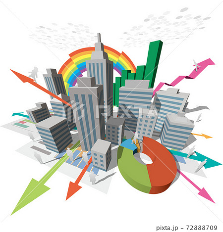 人々がデータで管理される高度情報化社会 ベクターイラスト背景透明のイラスト素材