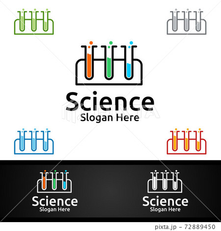 Science and Research Lab Logo for Microbiology, Biotechnology, Chemistry, or Education Design Concept 72889450