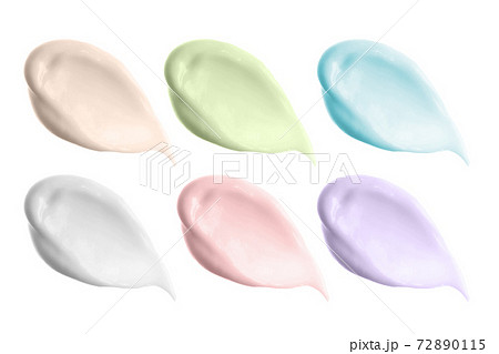 Cream smears swatches smudges isolated set. Body milk texture. Lotion, moisturizer. Beauty skin care cosmetic product different drops variety. Cream smears swatches smudges isolated set. Body milk texture. Lotion, moisturizer. Beauty skin care cosmetic product different drops variety. 72890115