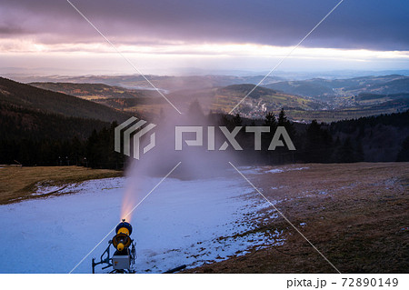 First winter snow making 72890149
