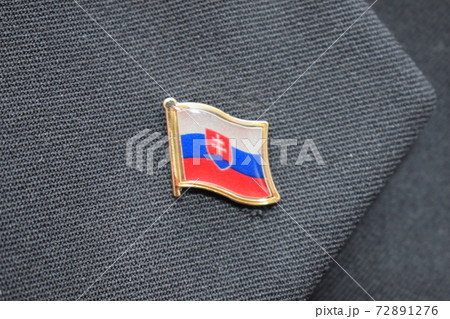 Slovakia flag Lapel pin on a suit 72891276