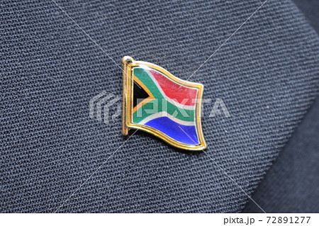 South Africa Flag lapel pin on a suit 72891277