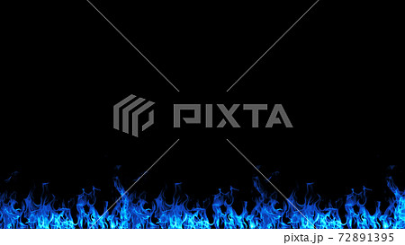 炎のフレーム 背景素材 下枠 水色 シアン 炎のフレーム 背景素材 下枠 水色 シアン 72891395