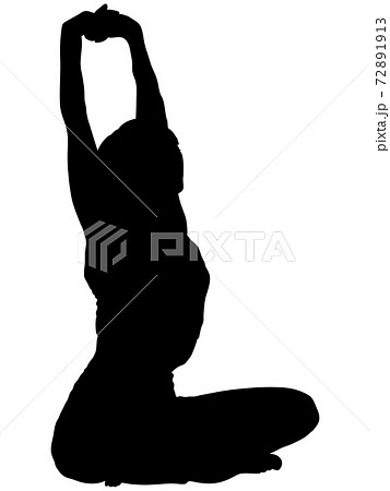 HYSTERIC LED看板 女性シルエット 座って背伸びをする女性シルエットのイラスト素材 [72891913] - PIXTA