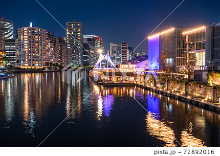 東京都 天王洲アイルの夜景 東京ベイエリアの写真素材 7216