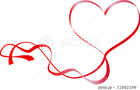 可愛いバレンタインデーのハートのリボンのイラストのイラスト素材