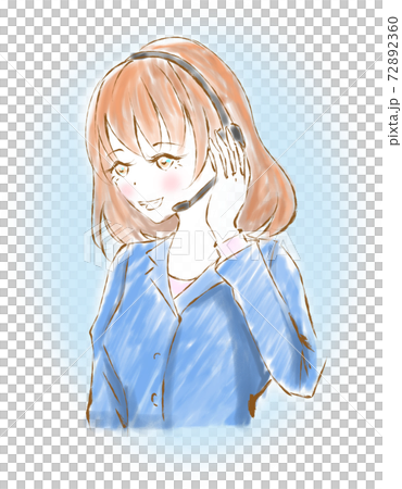 Handwritten cute call center staff illustration Handwritten cute call center staff illustration 72892360