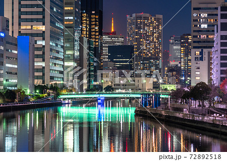 《東京都》東京ベイエリアの夜景・高浜運河 72892518