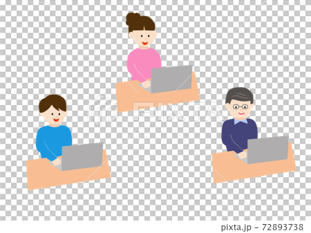 A businessman who works on a personal computer 72893738