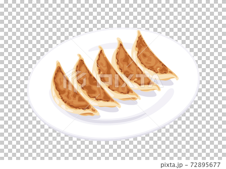 5 gyoza white plates 72895677
