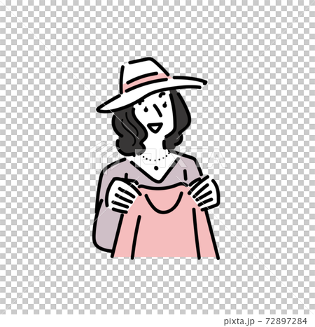 スタイリストとして働く30代の女性のイラスト素材