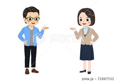 Conversation between a bank clerk and a young man 72897532