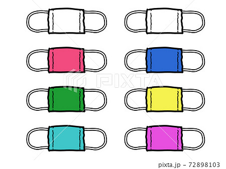 衛生関連 ガーゼマスク 無地のイラスト素材