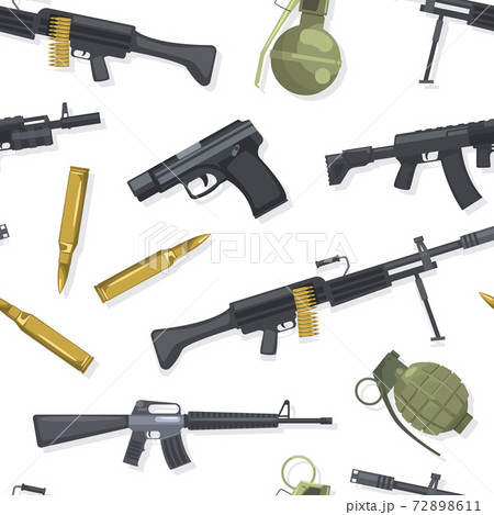 Military Weapon Seamless Pattern Combat Army のイラスト素材