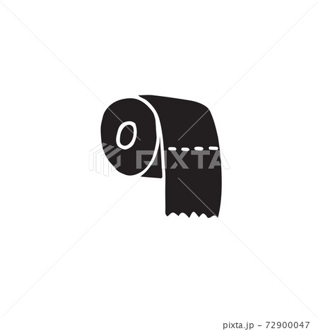 Vector hand drawn doodle sketch black toilet paper Vector hand drawn doodle sketch black toilet paper 72900047