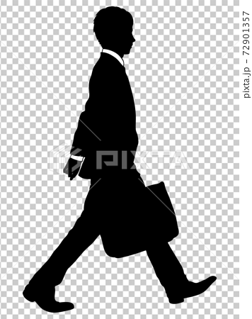 歩くビジネスマン シルエット 1のイラスト素材