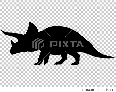 トリケラトプス シルエットのイラスト素材