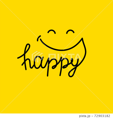 Lettering happy with smile Lettering happy with smile 72903182