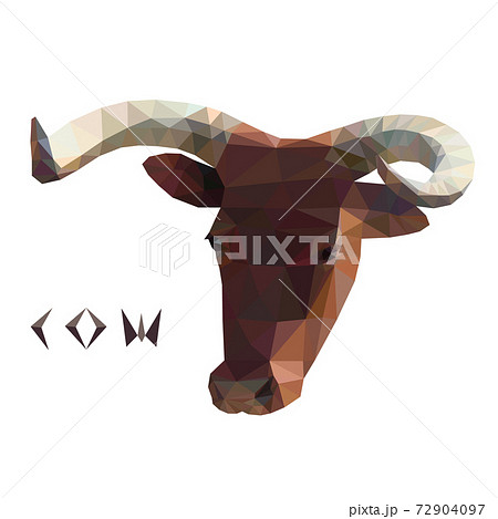 Image of bull head, cow. Vector illustration polygon 72904097