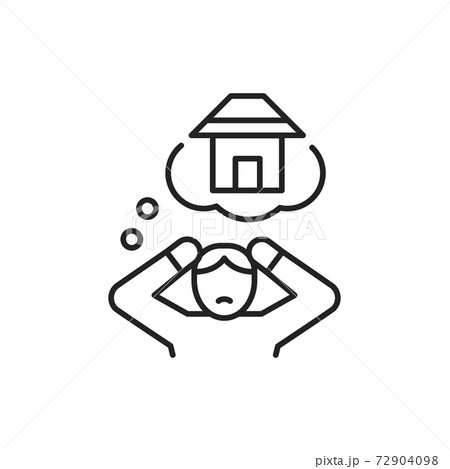 Homeless person line color icon. Sign for web page, mobile app 72904098