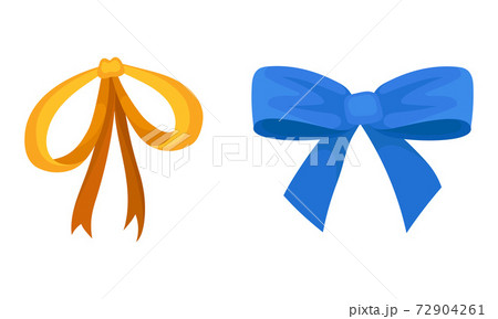Bright Bow as Ornamental Knot Made of Ribbon Vector Set Bright Bow as Ornamental Knot Made of Ribbon Vector Set 72904261