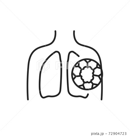 Lungs cancer line color icon. Sign for web page, mobile app Lungs cancer line color icon. Sign for web page, mobile app 72904723