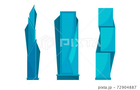 Skyscraper as Tall Building with Tubular Structure Vector Set 72904887