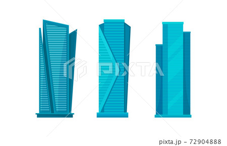 Skyscraper as Tall Building with Tubular Structure Vector Set 72904888