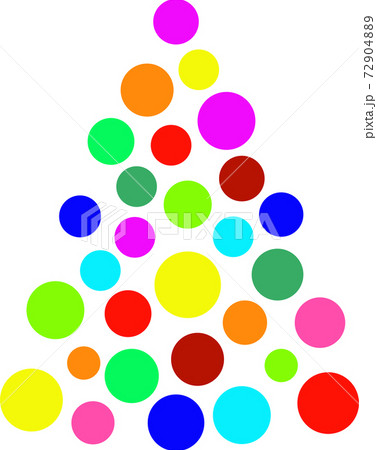 Christmas tree made of balls of different colors. Spruce silhouette vector on white background. 72904889