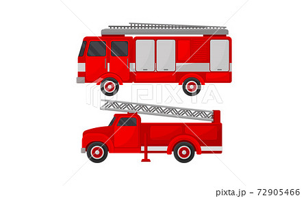 Red Transportation for Firefighting or Fire Extinguishing Vector Set 72905466