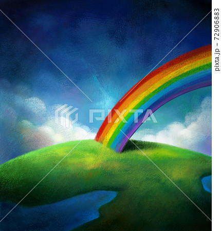 虹 空 地球のイラスト素材