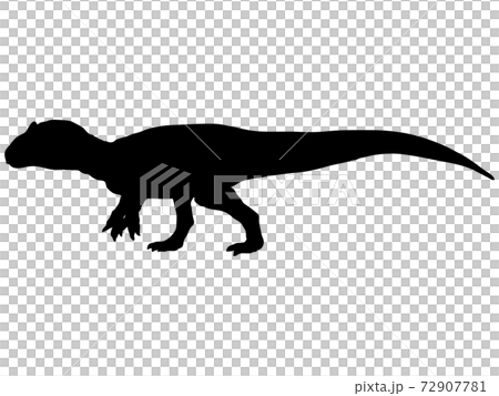 アロサウルス シルエットのイラスト素材