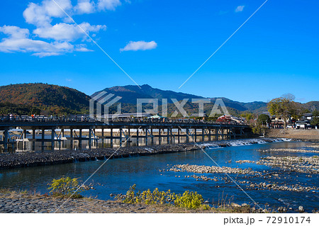 嵐山の渡月橋、冬シーズン 嵐山の渡月橋、冬シーズン 72910174