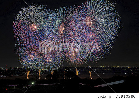 岐阜県養老町 希望のヒカリ 花火 の写真素材