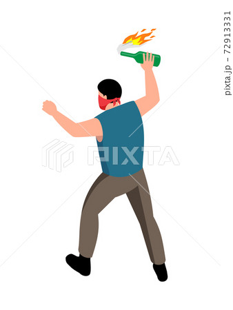 Isometric Molotov Cocktail Icon 72913331