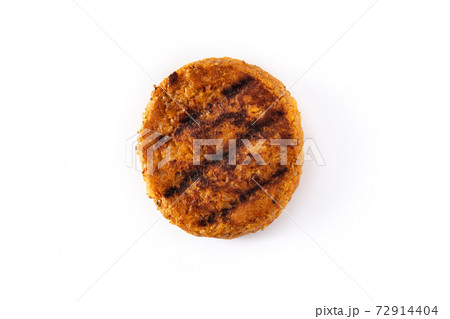 Delicious healthy chickpea burger isolated on white background Delicious healthy chickpea burger isolated on white background 72914404