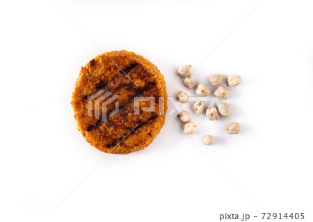 Delicious healthy chickpea burger isolated on white background 72914405
