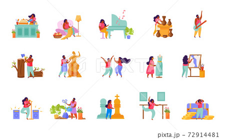 Hobbies Flat Icon Set 72914481