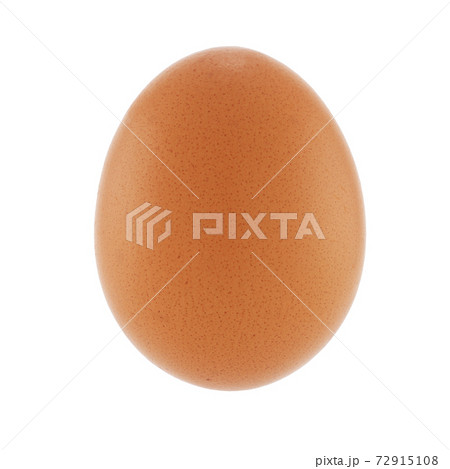 Brown chicken egg on white with clipping path 72915108