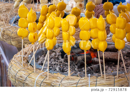 Japanese Street Food Dango rice dumpling sweet dish 72915878