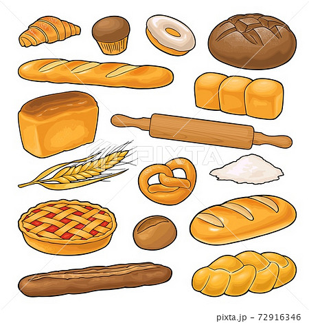 Set bread. Vector color illustration on the white background 72916346