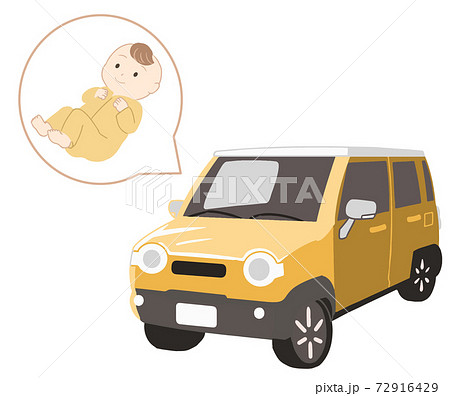 軽自動車 赤ちゃん乗車 洋服(線無し) 軽自動車 赤ちゃん乗車 洋服(線無し) 72916429