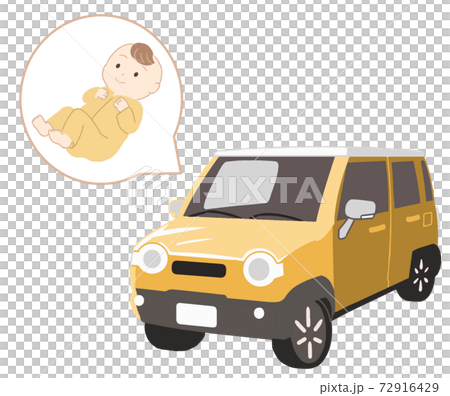 軽自動車 赤ちゃん乗車 洋服(線無し) 軽自動車 赤ちゃん乗車 洋服(線無し) 72916429