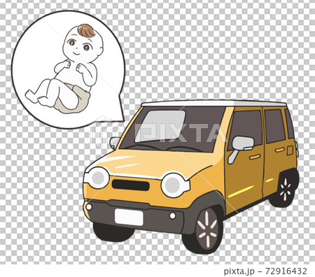 軽自動車 赤ちゃん乗車 おむつのイラスト素材