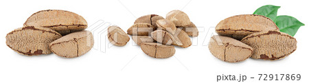Brasil nuts in nutshell isolated on white background with clipping path and full depth of field. Set or collection Brasil nuts in nutshell isolated on white background with clipping path and full depth of field. Set or collection 72917869
