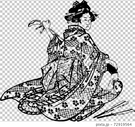 Oiran playing the shamisen 72919564