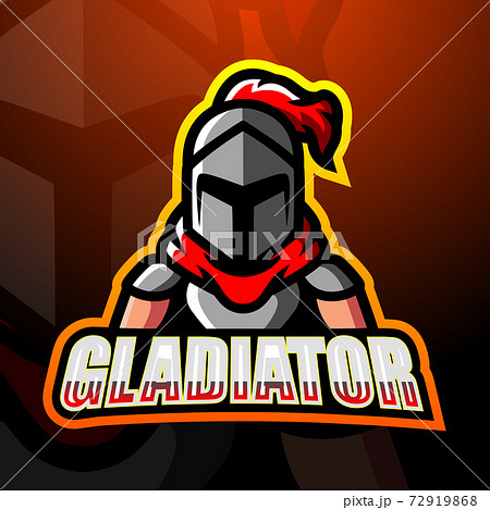Gladiator mascot esport logo design	 72919868