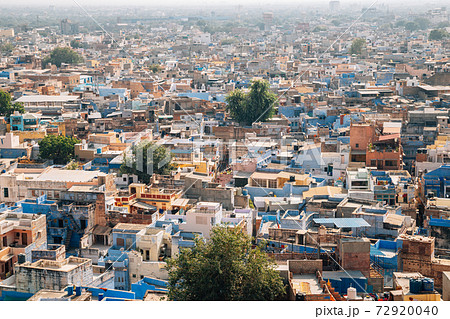 Panoramic view of blue city Jodhpur in India 72920040
