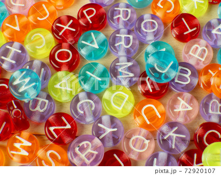 The alphabet bead multi color for background content 72920107